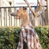 Brown Plaid Cotton Dog Shirt for Whippets – Autumn Style Brown Plaid Cotton Dog Shirt for Whippets – Autumn Style