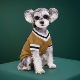 Autumn Knit Dog Vest - V-Neck Preppy Style for Small Pets
