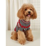 Pink Heart High Collar Dog Sweater