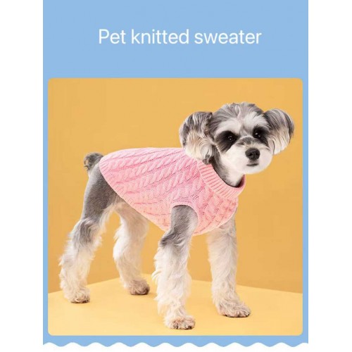 Cozy Cable-Knit Pet Sweater for Fall-Winter