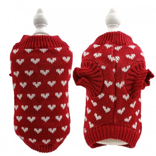 Red Heart Knitted Cat Sweater - Holiday Pet Party