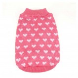 Festive dog Jumper – Pink Heart Knit for Holiday Season